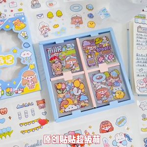 🇲🇾[Malaysia]Ready Stock Journal 100Pcs PET No Repeating Sticker Gift Box Journal Scrapbooking Cute Stickers Water Proof Stickers Gift Box Set Paper Sticker Sticker For Journal Planner Diary Cucka Gucka卡通手帐贴纸套装PET防水贴纸可爱礼盒水杯贴画