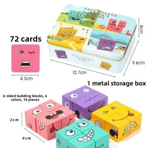 Interactive Educational Toy with Funny Face Changing Puzzle