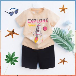 [Cao Cấp Cực Đẹp]Đồ Bộ Bé Trai Size Đại 15kg-42kg Thun Cotton Cao Cấp Co Giãn 4 Chiều Mềm Mịn Mát Hình Hoả Tiễn-1481/2