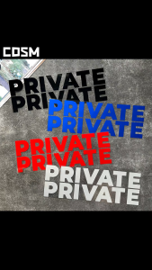 PRIVATE Sticker Car Cutout Decal-Reflective Vinyl Waterproof Decoration