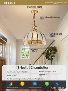 KELUO | Antique Style Brass Chandelier
