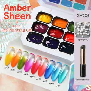 UR SUGAR 3PCS Jelly Patting Gel Nail Polish Set Nail Starter Kit with Silicone Brush Mini Sponge Manicure Nail Pat Painting Gel