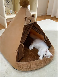 Local Stock" Cat Bed for Indoor Cats Pet Tents Self Warming Cat Tent CaveSoftSnooze Sleeping Kennel Cat Nest Cat House for Puppy Kitten Small Dogs