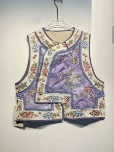 New 2025 Autumn Winter Chinese Style Embroidered Heavy Work Button up Large Size Womens Vest Jacket Versatile Ageless Fashion