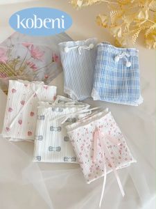 KOBENI Pastoral Series กางเกงชั้นในสตรี กางเกงใน Panty เอวกลาง ผ้าฝ้ายบริสุทธิ์ สวมใส่สบาย ระบายอากาศได้ดี น่ารักสไตล์ญี่ปุ่น
