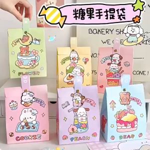 Goodie Bag Ulang Tahun Anak Motif Kartun Kotak Kado Tas Bingkisan Hadiah Hampers Ulang Tahun Anak Paper Bag Karakter Kotak Souvenir Box Kue Souvenirs Party Supplies HHG