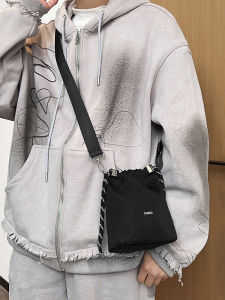 Minimalist Crossbody Bag New Drawstring Female Student Work Clothing Mobile Coin Purse Fashion Minority Design Shoulder Bucket Bag