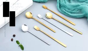 Thìa Inox 304 Mạ Vàng - Dụng Cụ Pha Chế Cà Phê Pha Trà Nhỏ Nhắn Kiểu Dáng Sang Trọng