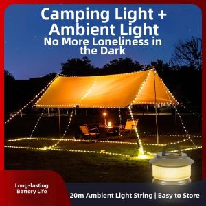 RUILUO | Flexible Measuring Tape Light Outdoor Camping Light Waterproof Light Strip Ambiance Light Tent Decoration Light Quick Storage Light String
