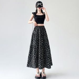 miiow | Floral A-Line Mini Skirt High Waist Womens Summer New Style Slimming Hip Covering Versatile Polyester Fiber City Commuting Casual Wear