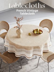 HOUGOUXIANG | Waterproof Oil Resistant No-Wash Elegant Round Tablecloth