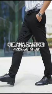 Celana Formal Kantor Pria Slimfit Bahan Woll Kualitas Premium