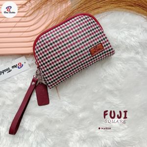 pouch terlaris Fuji Square by Biru Tsabita / dimpet termurah bahan polyester anti air berkualitas