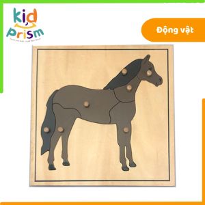 Tranh ghép 3D hình con ngựa bằng gỗ giúp bé phát triển tư duy kích thích trí não (Giáo cụ Montessori)