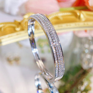 SEQUITO Noble Bridal Gold Plated Bangle Full Micro Pave Tiny AAAAA Zircon High Quality Wrist Jewelry Clothing Accessories B370