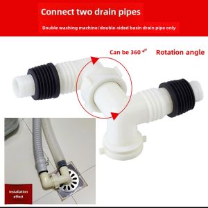 Submarine Automatic Roller Washing Machine Drain-Pipe Outlet Pipe and Floor Drain Special Connector Double Bend Adaptor Bend