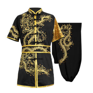 DAYEHENGTONG | Professional Performance Competition Martial Arts Clothing Silk-like Dragon Embroidery