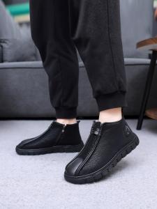Old Beijing Mens Winter Casual Cotton Shoes Thickened Fleece Lined Warm Soft Bottom Anti-slip Middle Aged And Elderly Grandpa Cotton Shoes