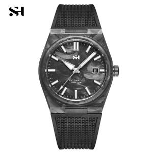 2024 New 40mm Carbon Automatic Watch Luxury 100m Waterproof Diver Watches PT5000 Diver Men Watch