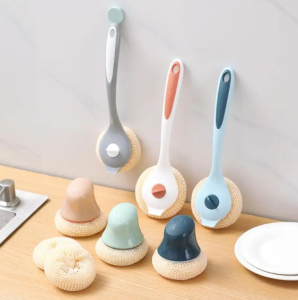 Long Handle Sink Pot Dish Dishwashing Brush Removal Kitchen Brushes Bamboo Fiber Dish Brush With Handle