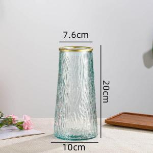 Elegant and Luxurious Glass Vase with Gold Rim
