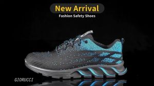 Sepatu Pria Sneakers Safety Sepatu Safety TAFFROCK (Ujung Besi + Kevlar) Anti Tusuk Sepatu Lari Sneakers Jogging Sepatu Olahraga Warna MERAH