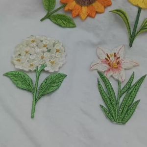 2-4 Chiếc Miếng Dán Thêu Handmade Cao Cấp Thiết Kế Hoa Hướng Dương Calendula Lily Hoa Cẩm Tú Cầu Phụ Kiện Trang Trí Cho Quần Áo