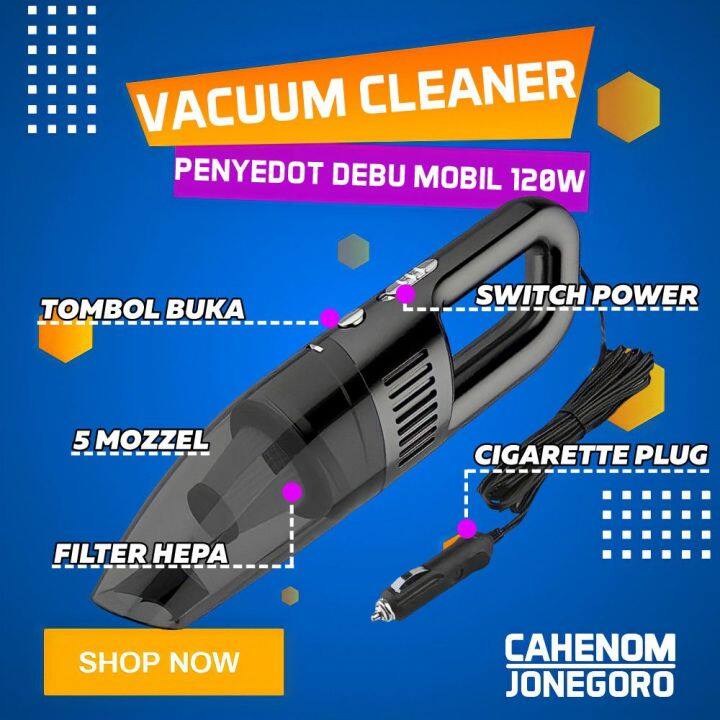 Vacuum Cleaner Alat Penyedot Debu Mobil Listrik 12v 120w Lazada Indonesia 1693