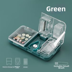 Portable Large Capacity Seven-Day Medicine Box Meal-Time Reminder Moisture-Proof Storage Box for Daily Use And Travel