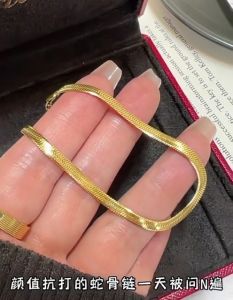 Kalung Wanita Titanium Motif Belut Tipis Anti Karat