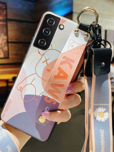 Fashionable Frosted Relief Samsung S21 Phone Case with Lanyard Full Edge Protection Compatible with A16 A56 A54 A55 Models
