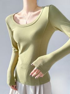 Miiow | Cat Person Womens Slim Fit Long Sleeve Round Neck Base Shirt Spring Autumn Winter New Style Inner Wear Outer Wear Shoulder Size