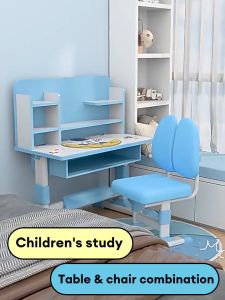 Childrens Study Table With Chair For Kids Adjustable Table Ergonomic Desk Chair For School Bedroom