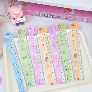 Cartoon 15cm Ruler Wavy Lines Cute Transparent Plastic Drawing Scale Primary School Student Stationery Office Educational