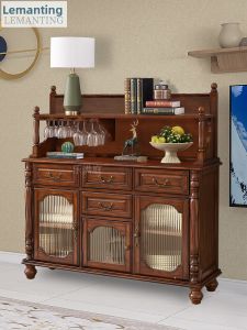 LEMANTING | Solid Wood Retro Double Layer Sideboard