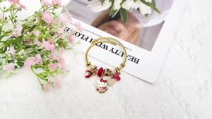 Sanrio | Sanrio Members DIY Beaded Bracelet w/ Crystalline Pendant - Eco-friendly Alloy Gift for Kids & Partner