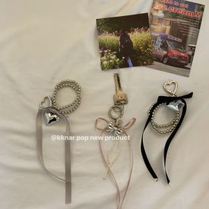 Ballet Style ~ Bows Beaded Keychain Fancy Chic Sweet Affordable Luxury Style Heart Tassel Ornament New Arrival