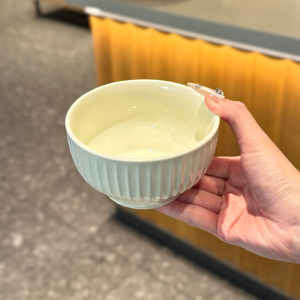 Delightful Ceramic Rice Bowl Vertical Stripe Design Purple Soup Bowl Elegant Dining Utensil Soft Cute Trendy Style Affordable Price