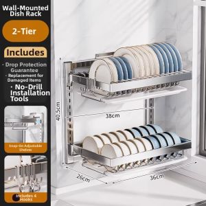 B&W | Wall-mounted Dish Organizer Drain Rack