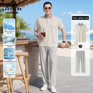 LAOYECHE | Summer New Casual Sporty Hemp Tencel Mens Clothing Set