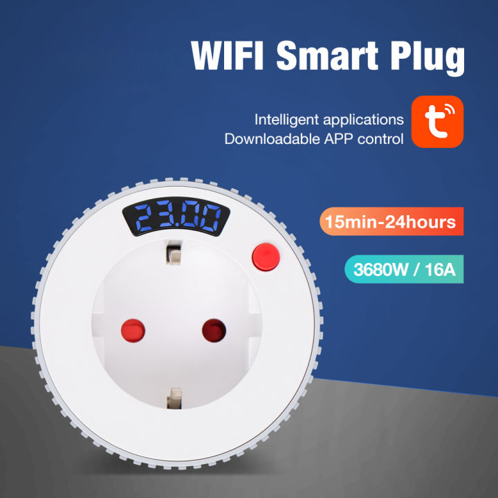 WiFi Smart Plug Countdown Timer Socket LCD Screen Display Timer Switch ...