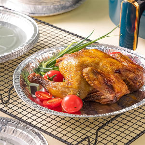 Air Fryer Aluminum Pans 30 Pack – 8" Round Disposable Foil Pans Oven & Freezer Safe BBQ Baking Containers No Lids