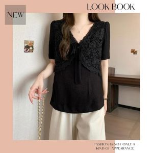 QDshop คุ้มมาก เสื้อแฟชั่นสำหรับผู้หญิง งานลูกไม้น่ารักๆ คอวีแขนสั้น ทรงวัยรุ่นใส่ได้ทุกช่วงอายุ โทนสีเรียบๆใส่ง่ายใช้งานได้ทุกโอกาส เนื้อผ้าบางเบาใส่สบายแน่นอนเหมาะกับอากาศประเทศไทย