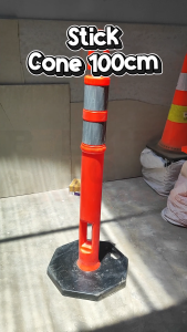Stick Cone Base Hitam Scotlight Plastik 100 cm Pembatas Jalan Traffic