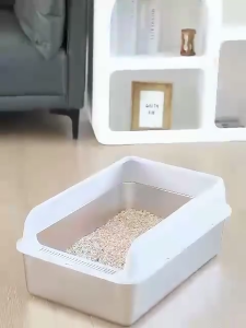 NEW Stainless Steel Litter Box Extra Large Size Litter Box Stainless Steel For Big Cats Height 30CM Semi Closed Pet