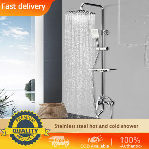 Shower Set Stainless Steel Shower Bathroom 4 in 1 Hot and Cold Shower Set with Faucet Home Shower Handheld Shower