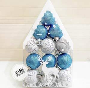 Mainan natal Bola 4cm isi 12pc rumah mika 325 326 345/ Gantungan bola pohon natal pohon terang/dekorasi natal