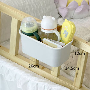 Baby Bedside Storage Rack Diaper Changing Station Nursery Organization Plastic No-Drill Installation Bedside Basket Holder