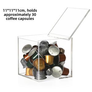 Handmade Acrylic Coffee Capsule Storage Container Colorful Personality Transparent Dustproof Flip Cover Matching Box