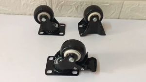 Bánh xe đen đầu vít chịu lực đủ kích thước - giá bán 1 bánh CINDY